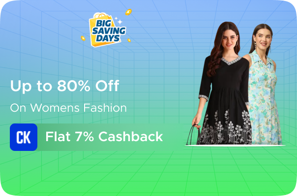 Flipkart : Upto 80% Off on Womens Fashion + Flat 7% Cashkaro Cashback